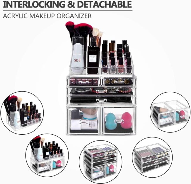 Makeup Organizer 3 Pieces Acrylic Cosmetic Storage