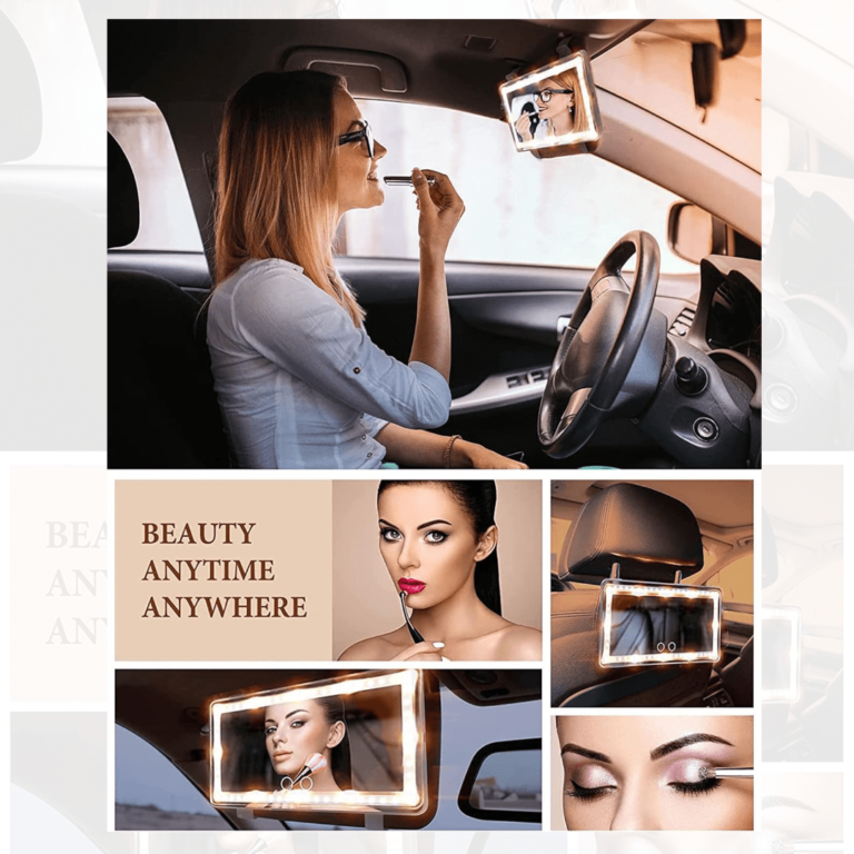 Car Vanity Mirror with LED Light