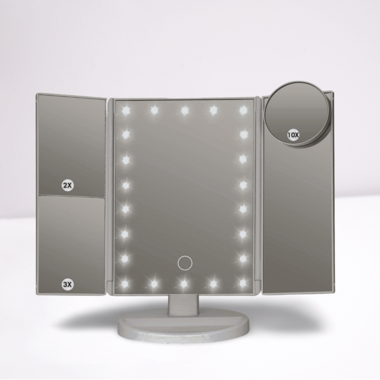 Light Trifold Vanity Mirror