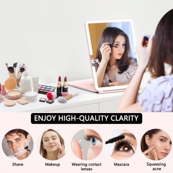 Portable Travel Makeup Mirror with LED