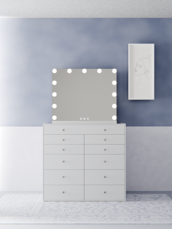 vanity table with mirror