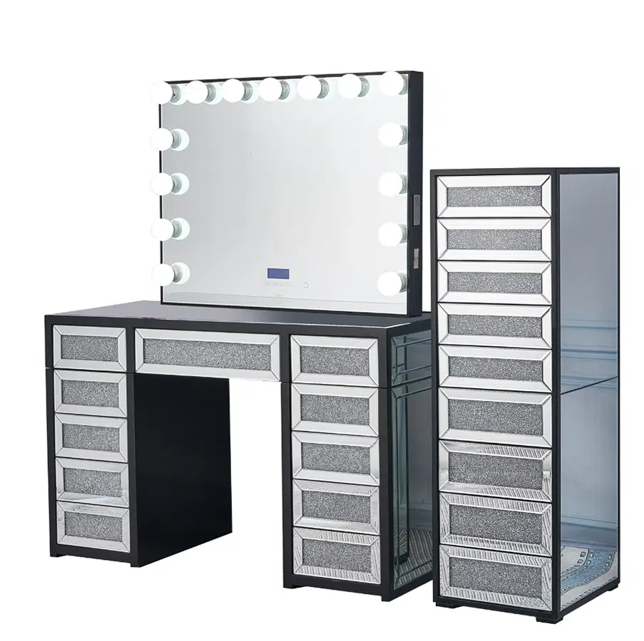 black Hollywood vanity station