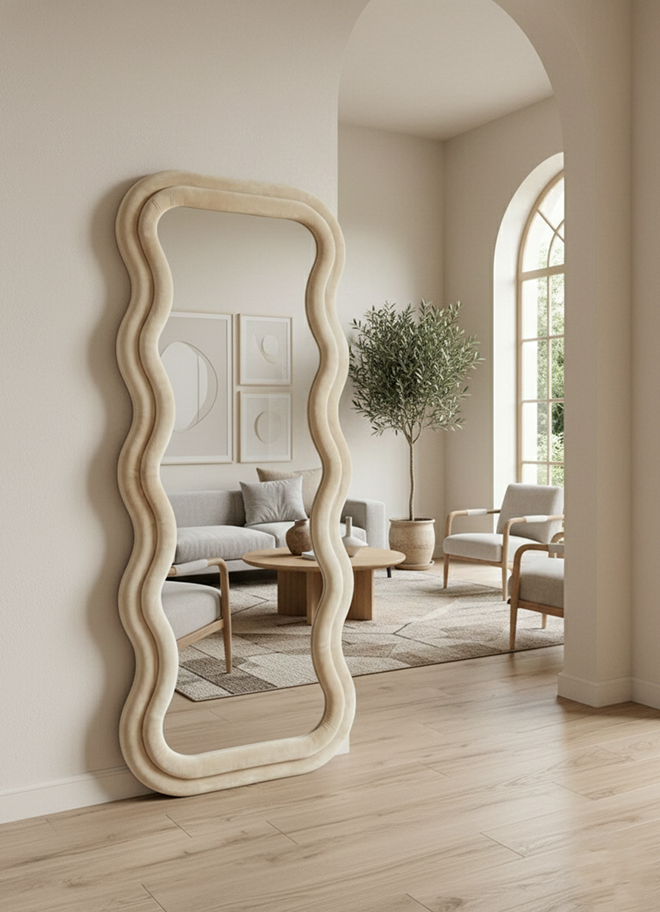 Ariana Wavy Floor Mirror