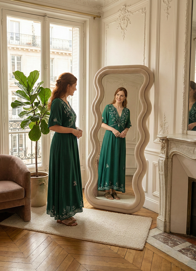 Ariana Wavy Floor Mirror